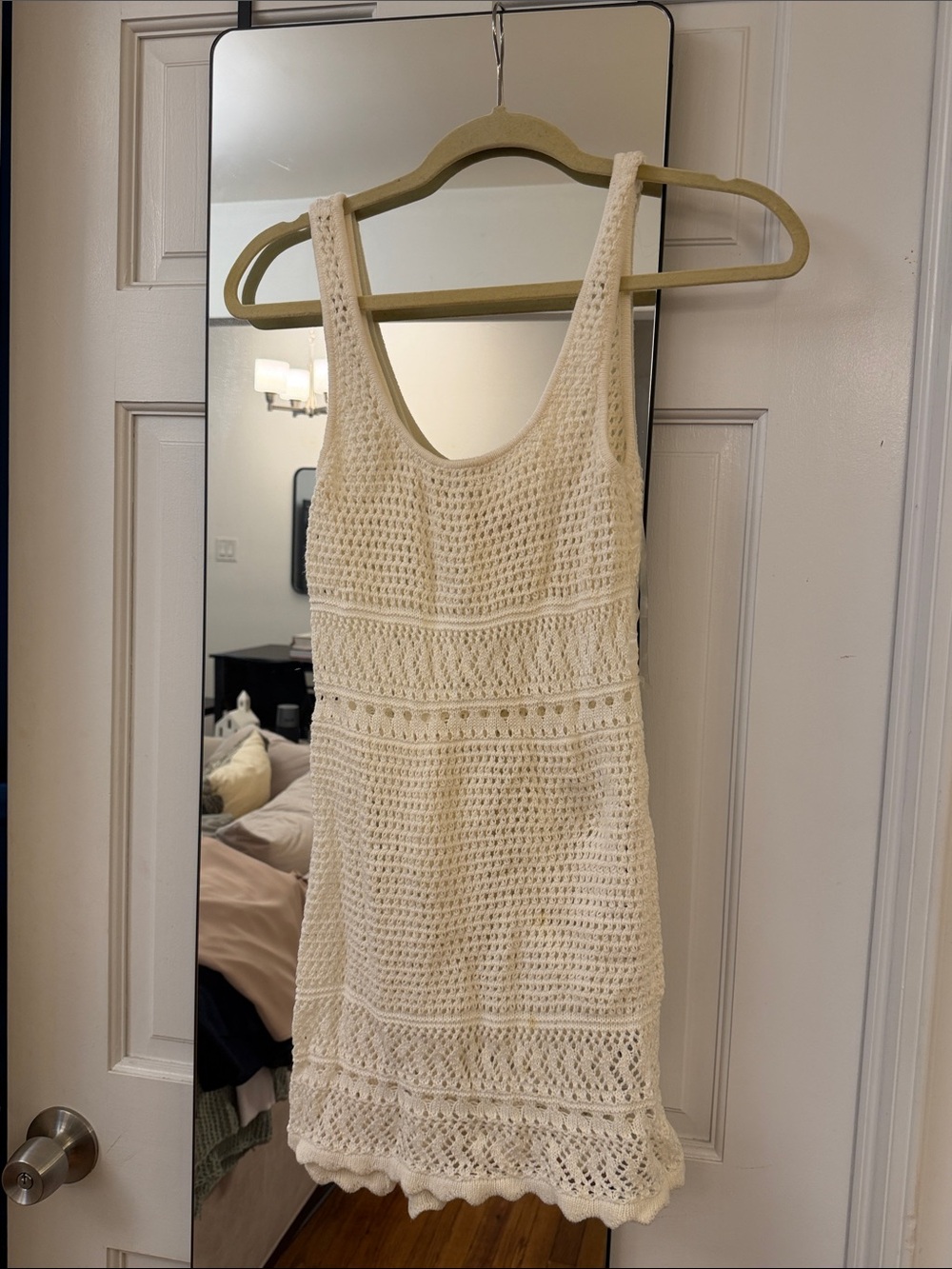 Hollister Women’s Cream Crochet Tank Dress in size XS